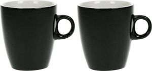 Luminarc Set van 10x stuks koffiekopjes bekers zwart 190 ml Koffie thee kopjes van keramiek
