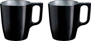 Luminarc Set van 10x stuks koffiekopjes bekers zwart 250 ml Koffie thee kopjes van keramiek