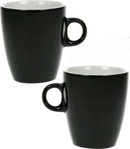 Luminarc Set van 18x stuks koffiekopjes bekers zwart 190 ml Koffie thee kopjes van keramiek