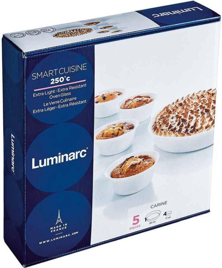 Luminarc Smart Cuisine Servies Ovenschotels 5 Delig Glas (1*D28cm 4*D11cm) En Yourkitchen E-kookboek Heerlijke Smulrecepten