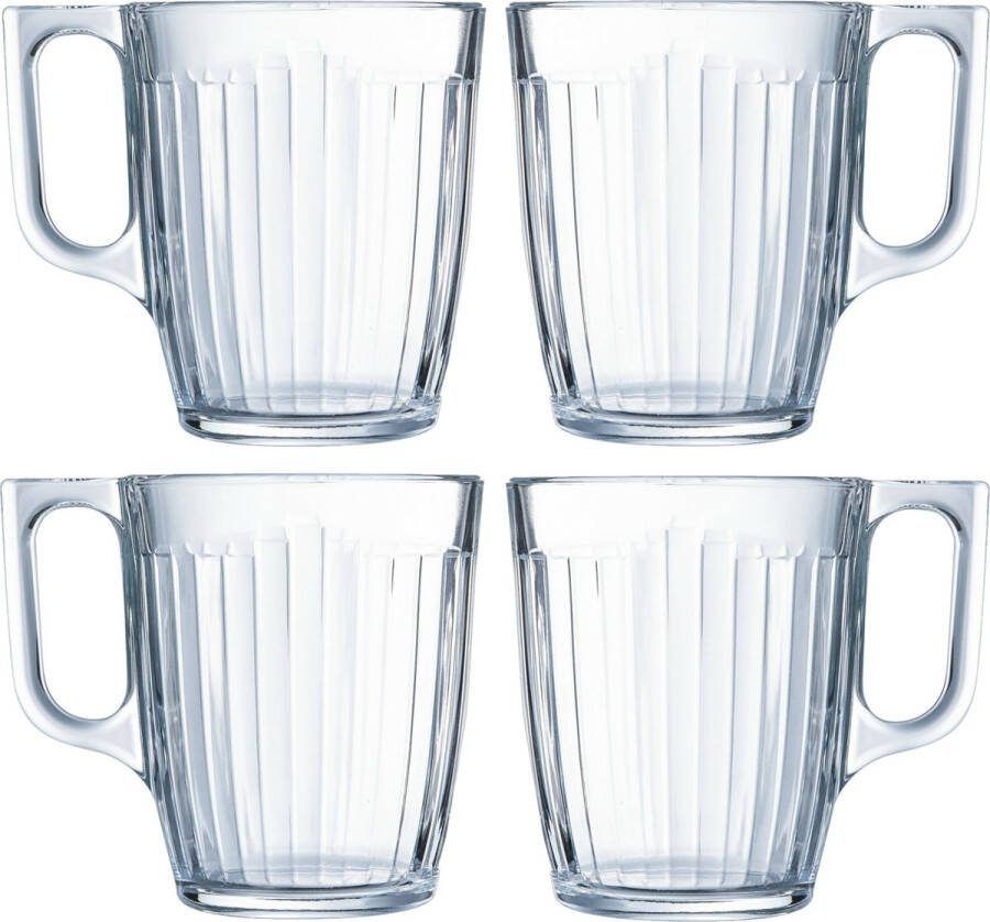 Luminarc Theeglazen Leeds 24x transparant bewerkt glas 8 x 11 cm 320 ml