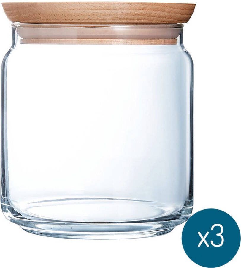 Luminarc Voorraadpot 0 75 L Pure Jar 3 Stuks