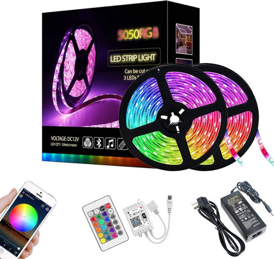 Luminart Home Kerst verlichting Hoge kwaliteit Smart Led strip 2 X 5m Wifi Bestuurbaar met App 2022 Model Geschikt voor iOS en Android RGB LED Verlichting