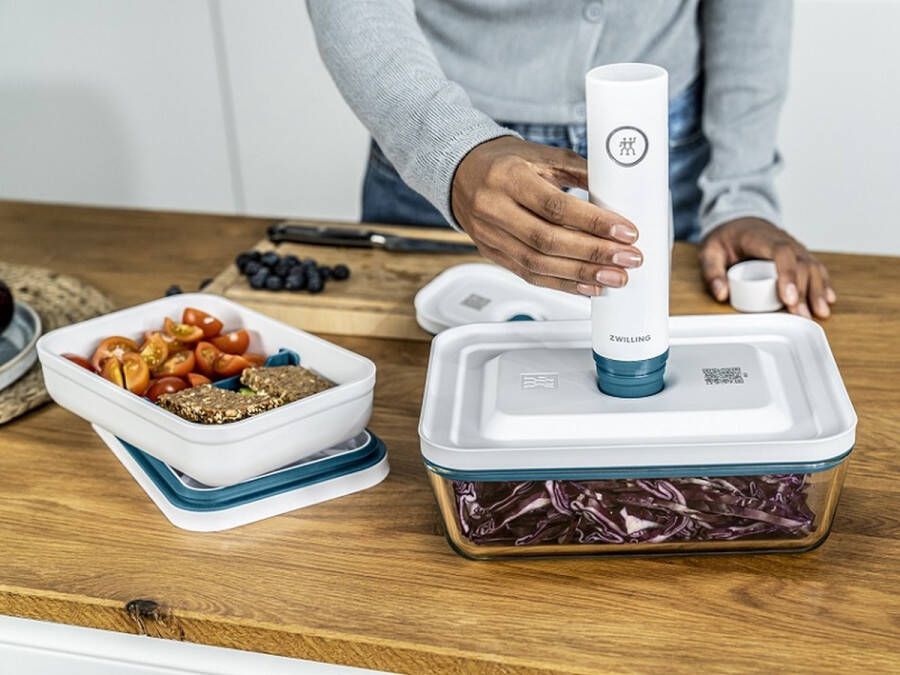 Luminart Home Vacuum voedselopslagdoos 16 delig glas en kunstof lunchbox vacuumzakken voedsel met pomp Herbruikbare Vacuümzakken