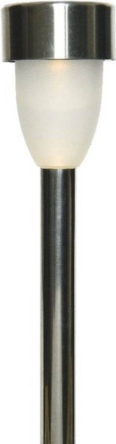 Lumineo 1x Buiten tuin LED RVS steker Nova solar verlichting 26 cm Tuinverlichting Tuinlampen Solarlampen op zonne-energie