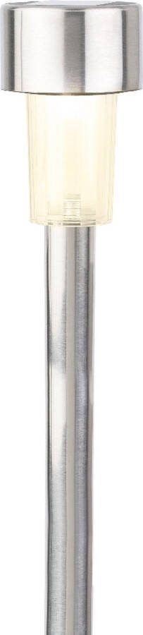 Lumineo buiten prikspot steker solar LED zilver H36 cm warm wit
