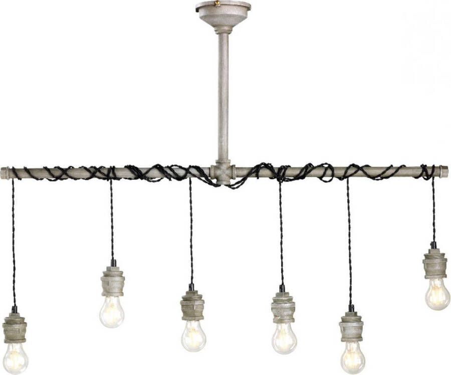 Lumineo ijzeren Hanglamp Industriële Hanglamp Hanglampen Eetkamer Industrieel -108cm breed Grijs