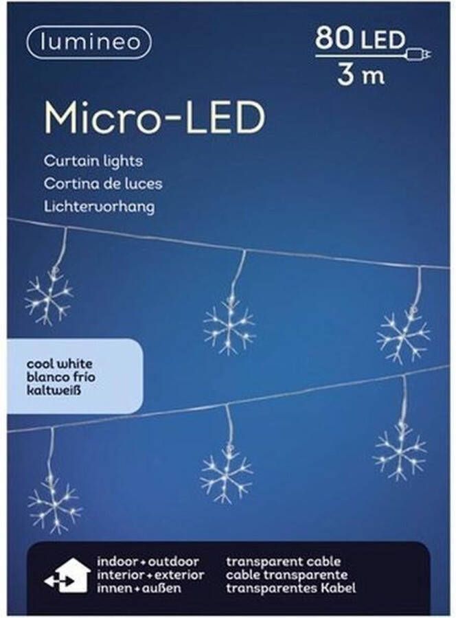 Lumineo Kerstverlichting sneeuwvlokjes LED lichtsnoer 300 cm Kerstversiering kerstdecoratie kerstlampjes