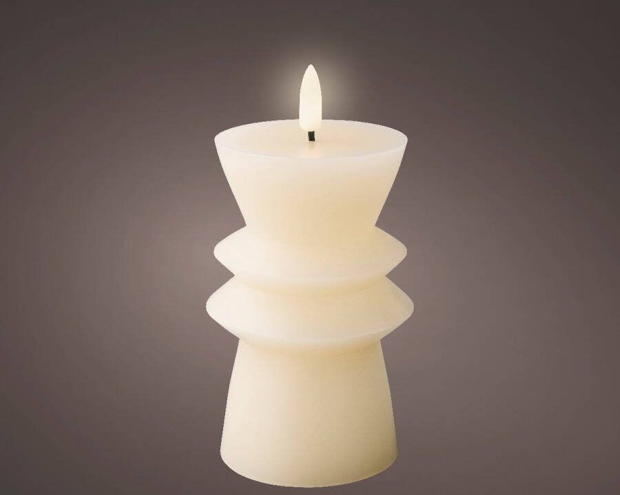 Lumineo LED kaars d7.7h14.6 cm creme wwt kerst