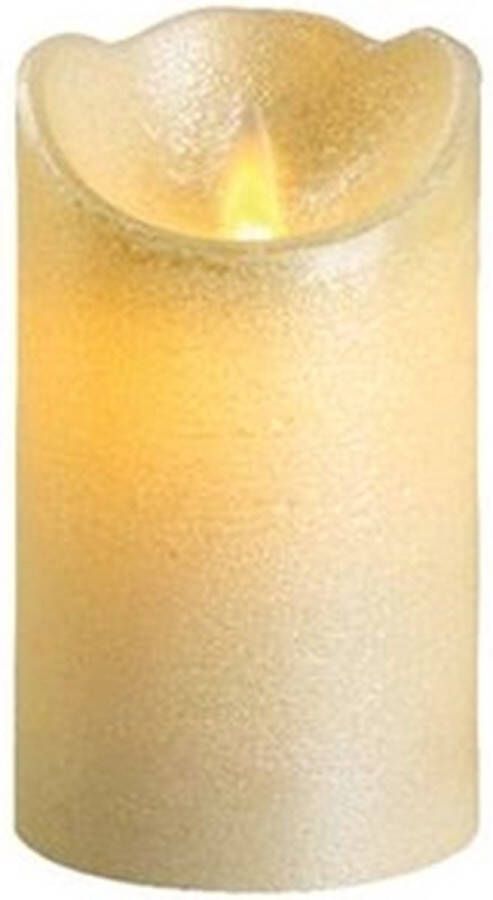 Merkloos LED kaars stompkaars parel wit 12 cm flakkerend Kerst diner tafeldecoratie Home deco kaarsen