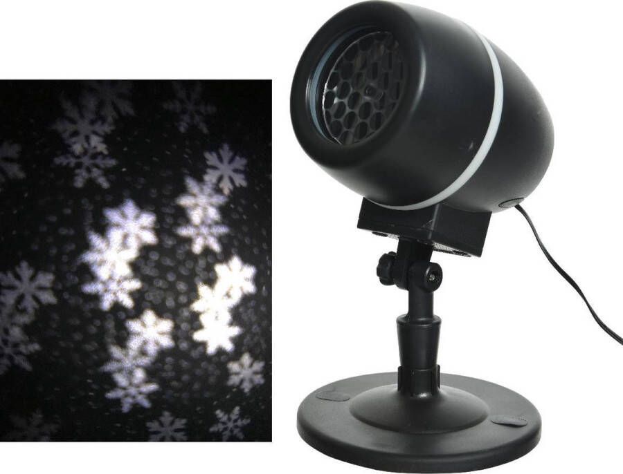 Lumineo LED Projector Sneeuwvlok Kerstverlichting Wit Patroon