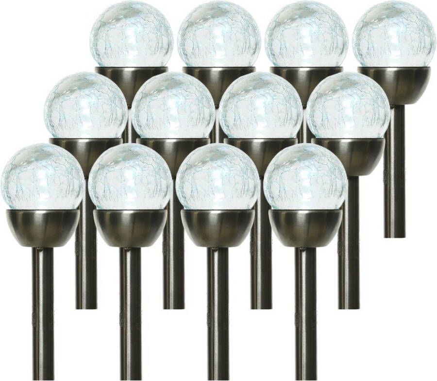 Lumineo LED-tuinverlichting 12 stuks 6cm op zonne-energie