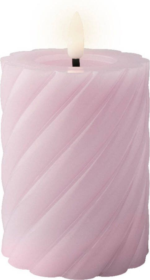 Lumineo LED kaars stompkaars lila paars D7 5 x H12 3 cm timer LED kaarsen