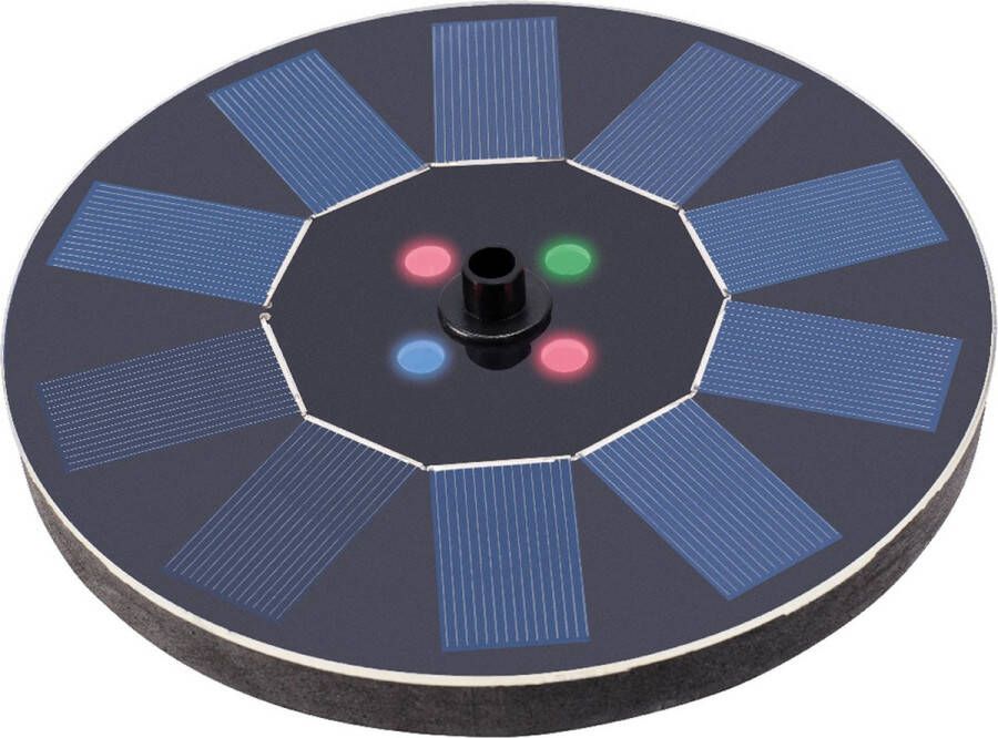Lumineo Solar fontein met led verlichting D16 cm zwart vijver sierfontein