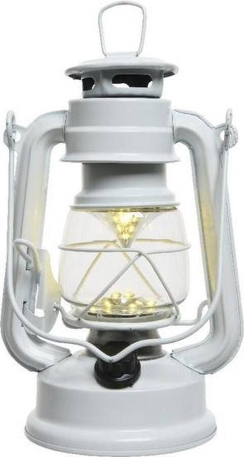 Lumineo Witte LED licht stormlantaarn 25 cm Campinglamp campinglicht Warm witte LED lamp