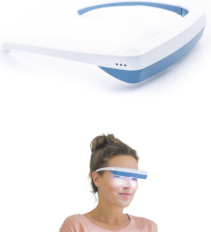 Luminette 3 Lichttherapiebril Daglichtlamp Comfortabele en Stijlvolle Lichttherapielamp Winterdepressie Veilig en Efficiënt Lichttherapie Volledig Vrij van Uv-straling & Infrarood Verbetert Slaapkwaliteit Energieboost Verbetert Humeur