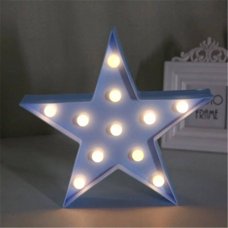 Luminous Luxury Nachtlamp Blauwe Ster 27*27cm Kinderkamer Babykamer Kerst Kerstcadeau