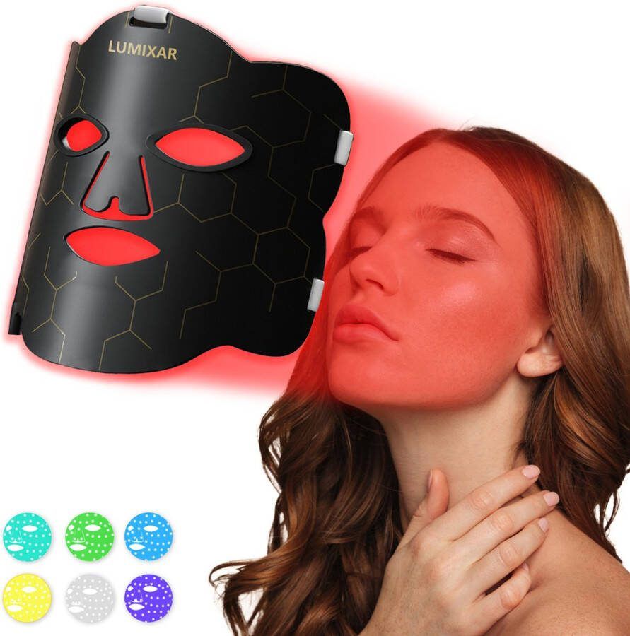 Lumixar LED Gezichtsmasker Rood Licht 7+1 Kleuren Led Masker Infraroodtherapie Led Mask Led Masker Huidverzorging Huidverjongingsapparaat Acne Facelift Apparaat Red Light Therapy Skin Care Pigmentvlekken Verwijderen