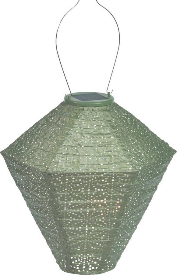 LUMIZ Solar Buitenlamp Buitenverlichting Lampion Buitenverlichting zonne energie Solar Tuinverlichting Sashiko Diamond 28 cm Licht Groen