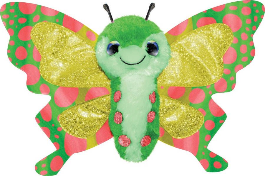 Lumo Stars knuffel Butterfly Hope junior 15 cm pluche groen geel
