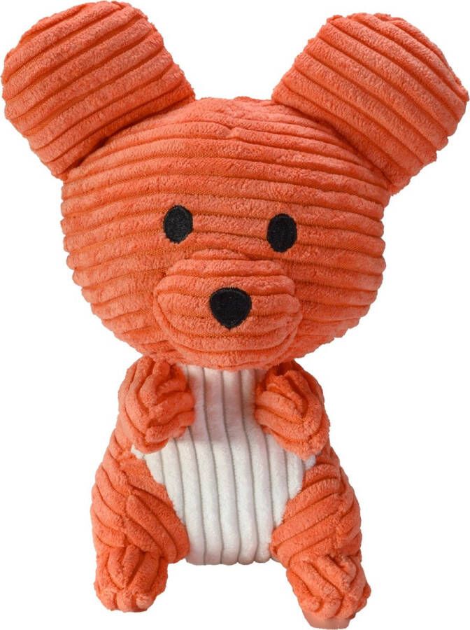 Lumo Stars knuffel Mouse Piip junior 15 cm corduroy oranje