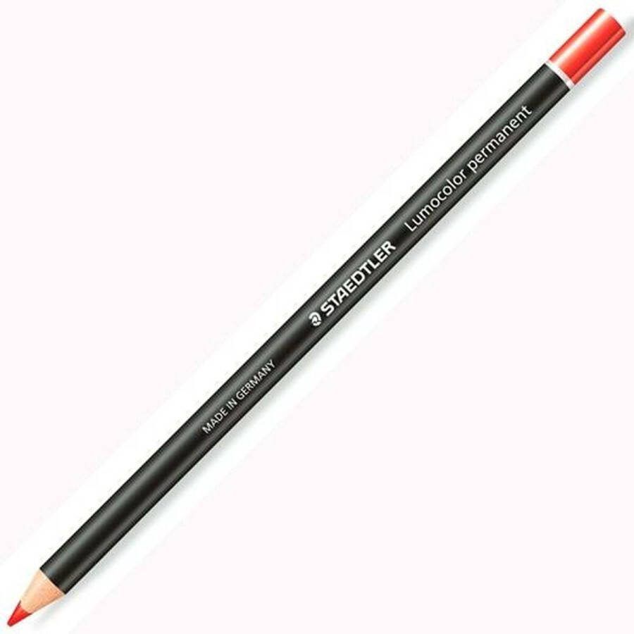 Lumocolor Potloden Staedtler Permanent Glasochrom Permanent Rood Hout (12 Stuks)