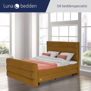 Luna Bedden Boxspring Skye 160x210 Compleet Goud 3 Balken Bed
