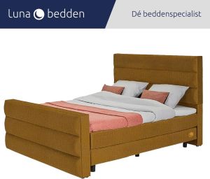 Luna Bedden Boxspring Skye 200x200 Compleet Goud 3 Balken Bed