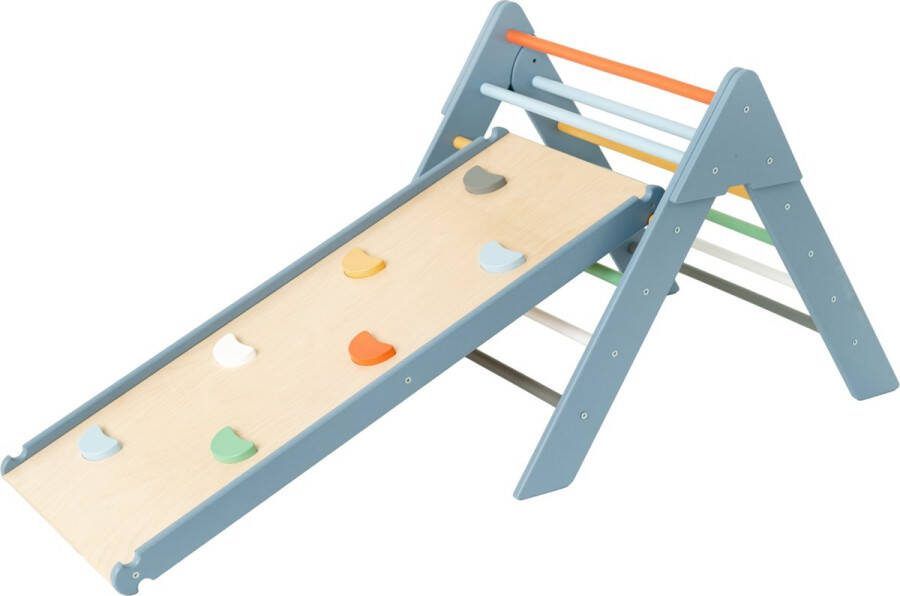 LUNA TOYS Colorful Multi Houten Klimrek met Glijbaan LU-00537