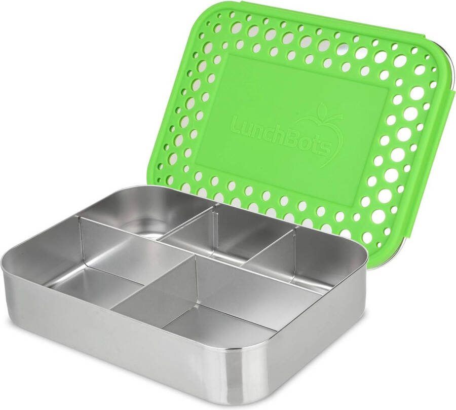 LunchBots large cinco 5-vaks rvs bento groen