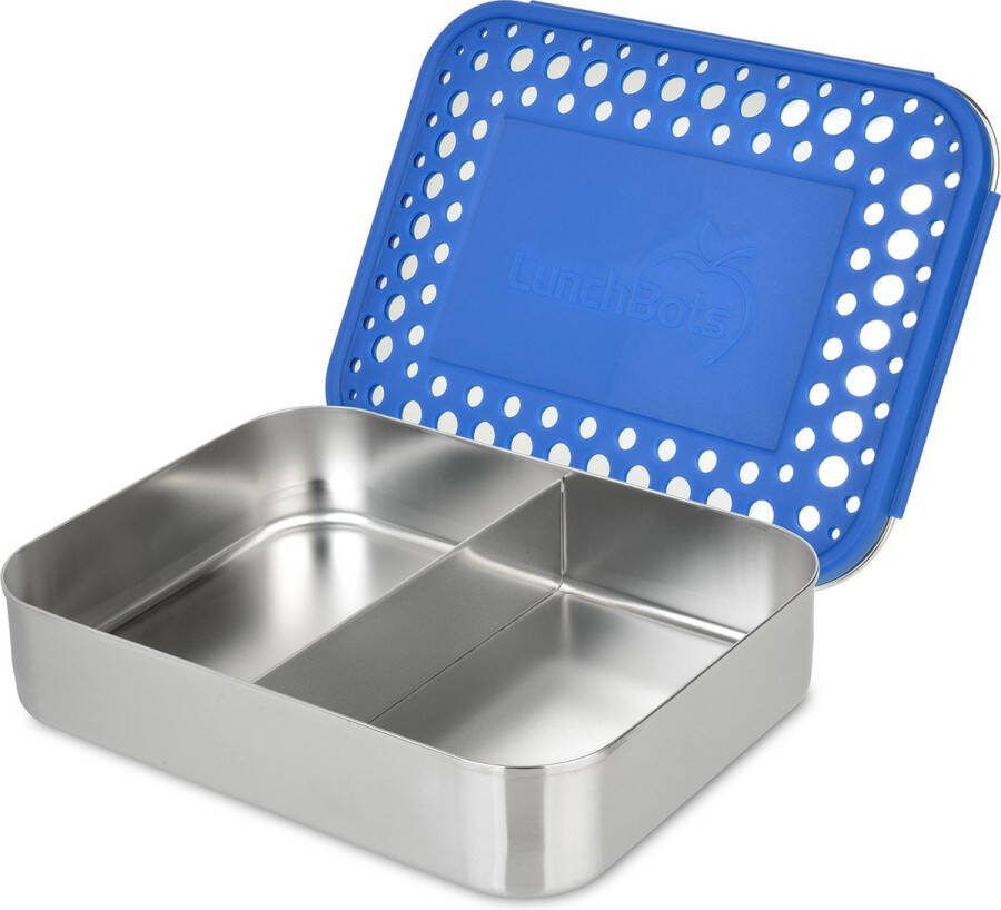 LunchBots medium duo 2-vaks rvs bento blauw