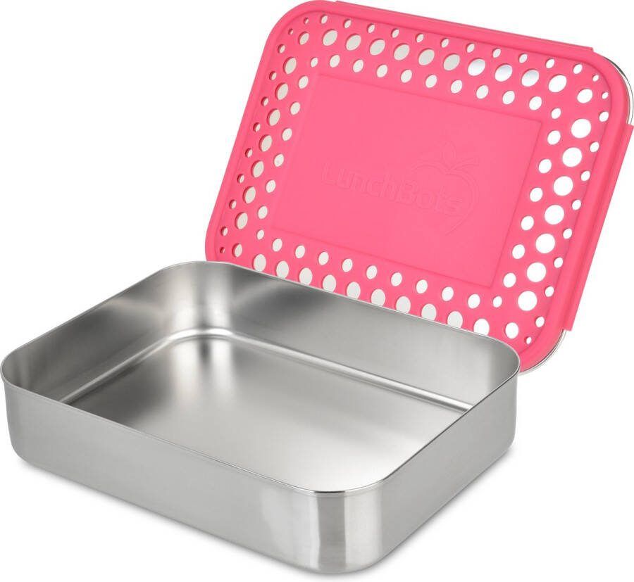 LunchBots medium uno rvs lunchbox roze