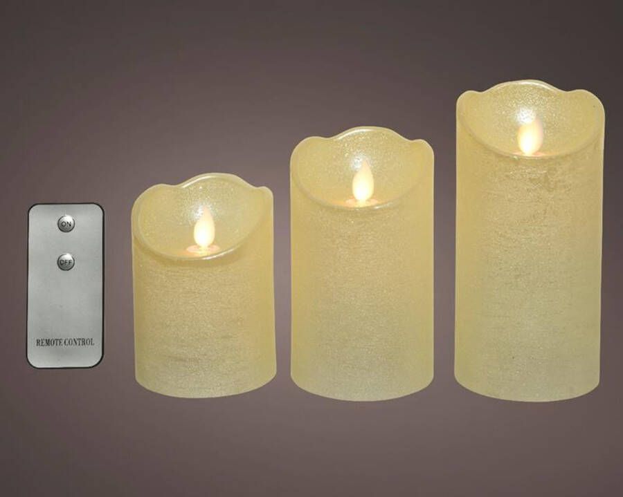 Lunimeo LED kaarsenset Flakkerend wax warm wit