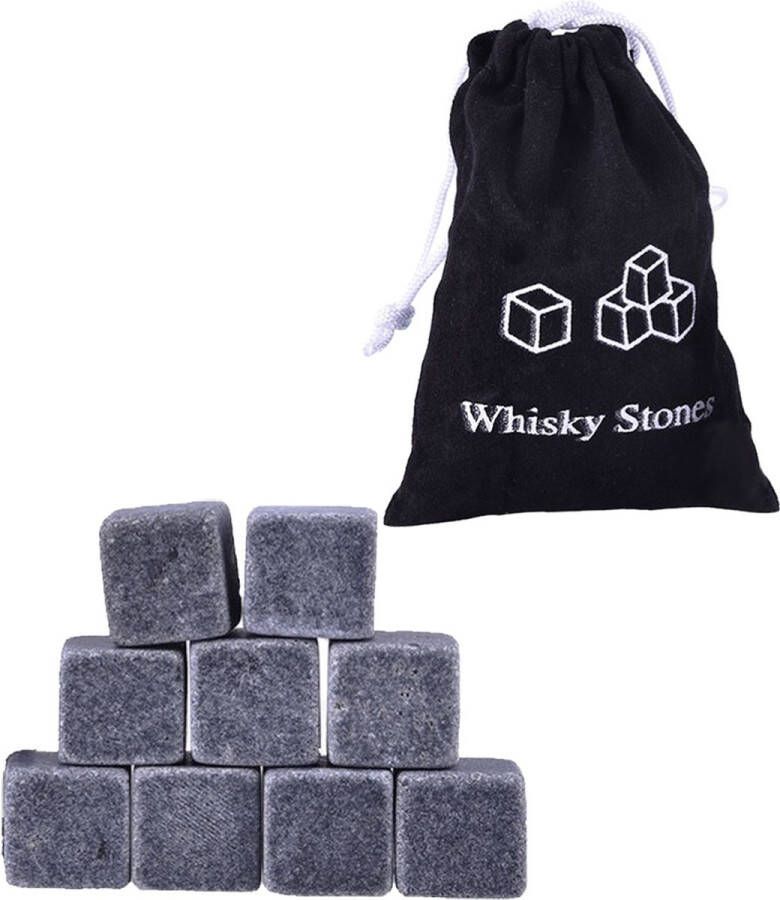 LUQ Whiskey Stones Whisky Stenen Set Luxe Herbruikbare IJsblokjes 9 Stuks