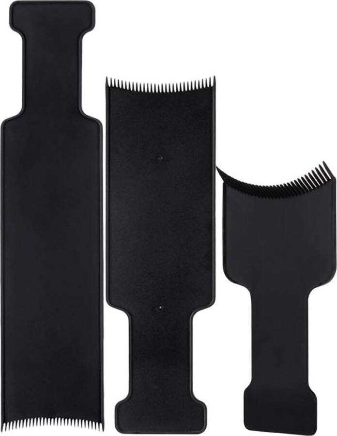 Lurrose 3-delige Barber Flat Top Paddle Board Kam Haar Highlighting Sectioning Kam Set (Zwart)