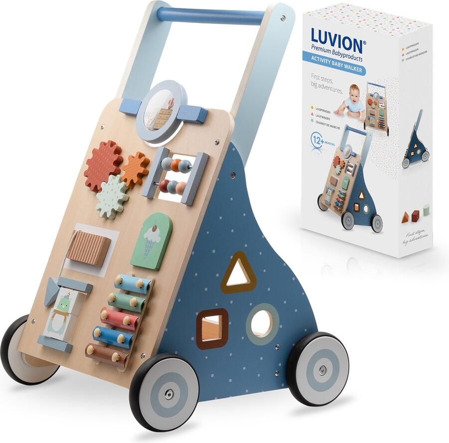 Luvion Activity Baby Walker Spelenderwijs leren lopen Loopwagen Blauw