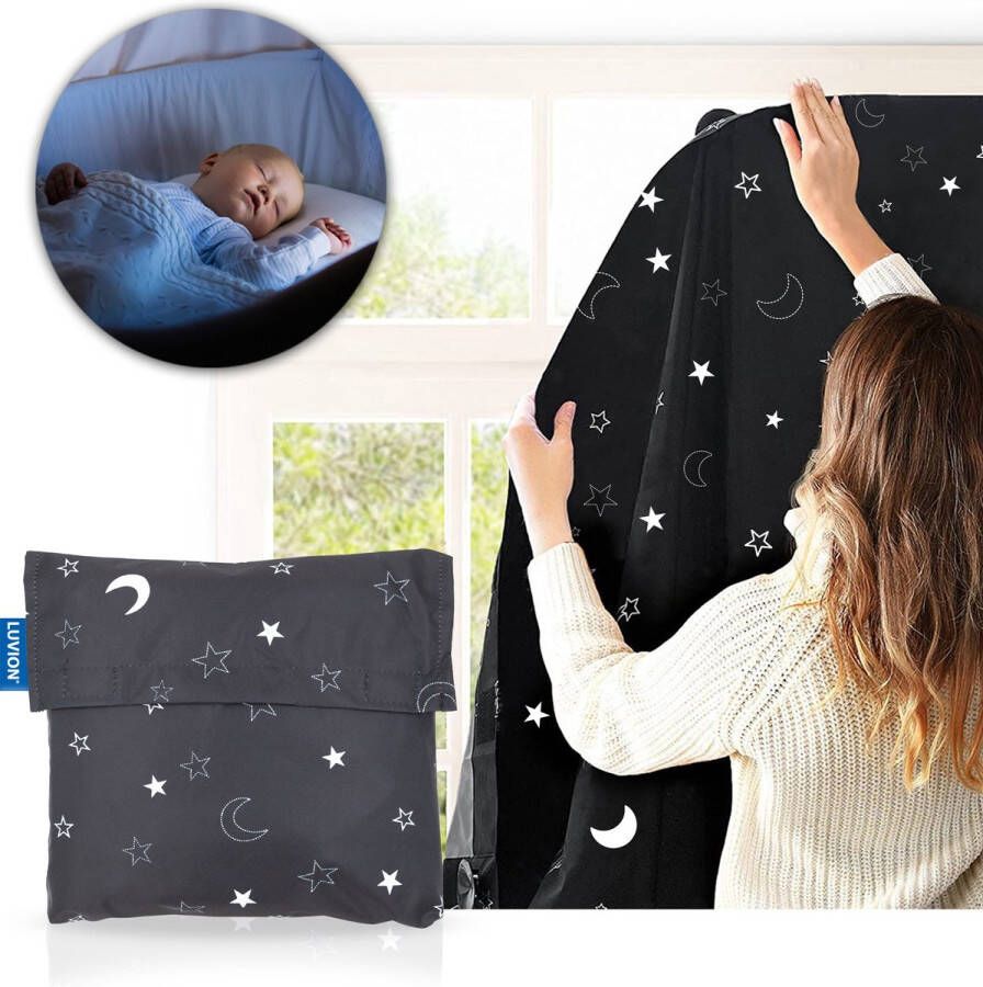 Luvion Portable Blackout Star Curtain Verduisteringsgordijn met zuignappen Geschikt voor alle ramen tot maximaal 130x200cm