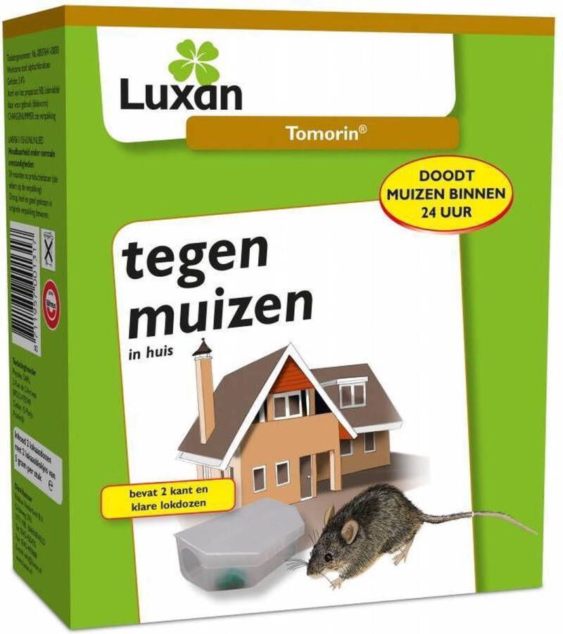 Luxan Tomorin Protect home express 2 Lokdoosjes tegen Muizen Pasta Lokaas 1 Doosje voor 50 Muizen