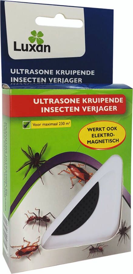 Luxan Ultrasone Kruipende Insecten Verjager 230m² werkt tegen kruipende insecten zoals mieren zilvervisjes spinnen en kakkerlakken ongediertebestrijding ultrasone verjager