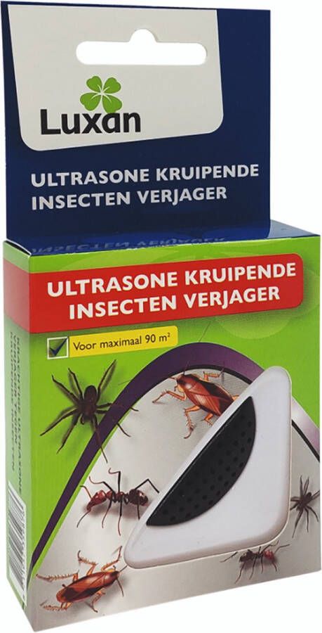 Luxan Ultrasone Kruipende Insecten Verjager 90m² werkt tegen kruipende insecten zoals mieren zilvervisjes spinnen en kakkerlakken ongediertebestrijding ultrasone verjager