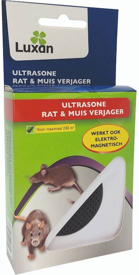Luxan Ultrasone Muizen en Ratten Verjager 230m² werkt tegen muizen en ratten muizen verjagen ratten verjagen ultrasone ongedierteverjager