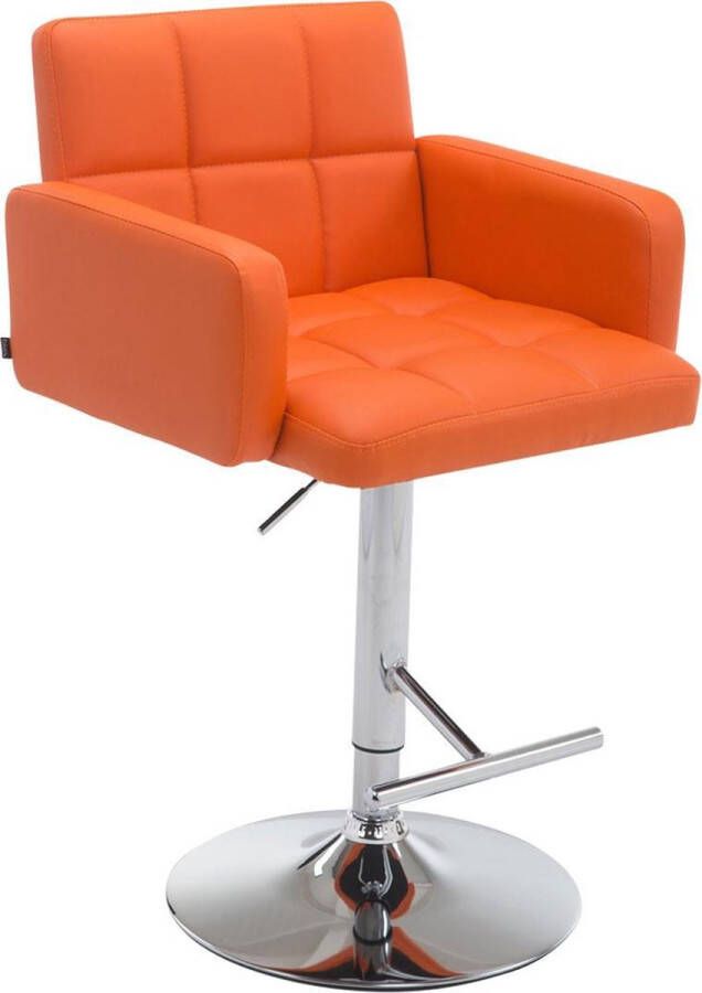 Luxe Comfort Barkruk Kruk Design Voetensteun In hoogte verstelbaar Kunstleer Oranje