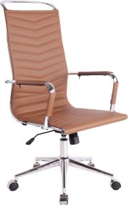 Luxe Comfort Bureaustoel Bureaustoelen voor volwassenen Hoge rugleuning In hoogte verstelbaar Kunstleer Oranje 57x65x120 cm