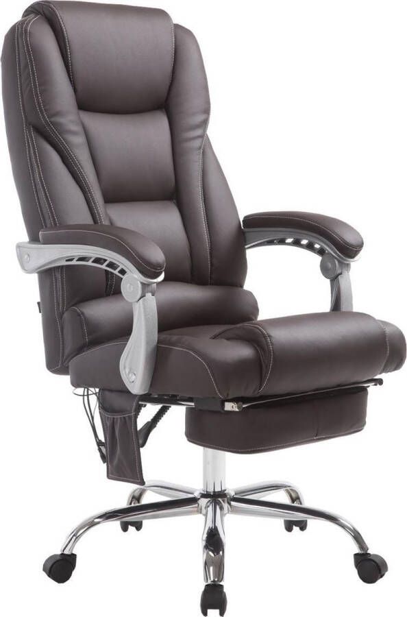 Luxe Comfort Bureaustoel Massagestoel Design Ergonomisch Kunstleer Bruin 68x64x127 cm