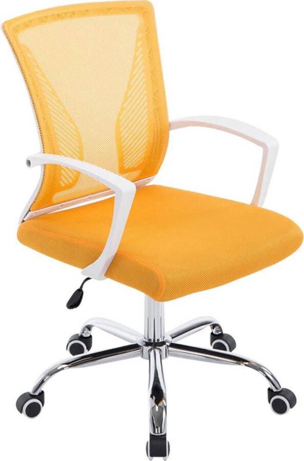 Luxe Comfort Bureaustoel Stoel Mobiel In hoogte verstelbaar Kunststof Geel 59x57x104 cm