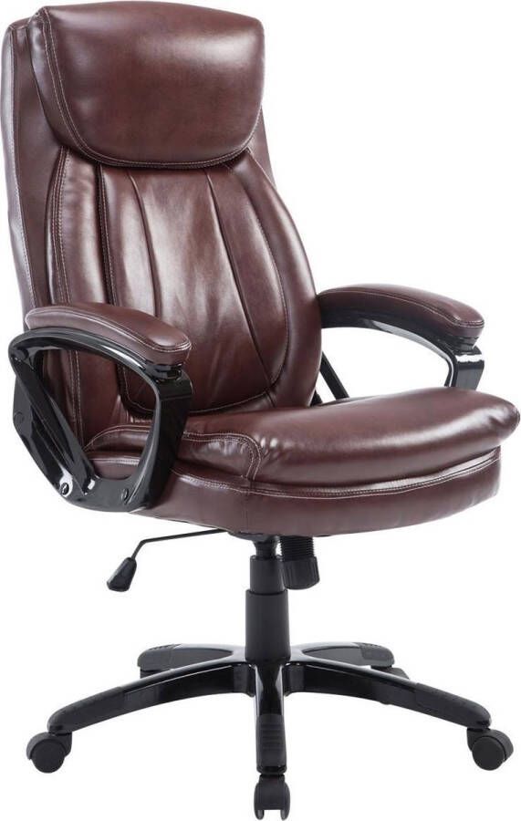 Luxe Comfort Bureaustoel voor volwassenen XL Hoofdkussen Kunstleer Bordeaux 65x74x120 cm