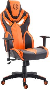 Luxe Comfort Gamingstoel Kunstleer Sportief design Oranje Zwart 76x72x133 cm
