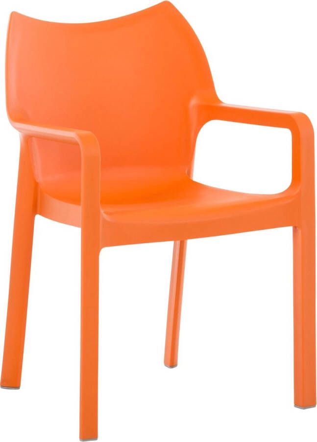 Luxe Comfort Tuinstoel Kunststof Comfortabel Oranje