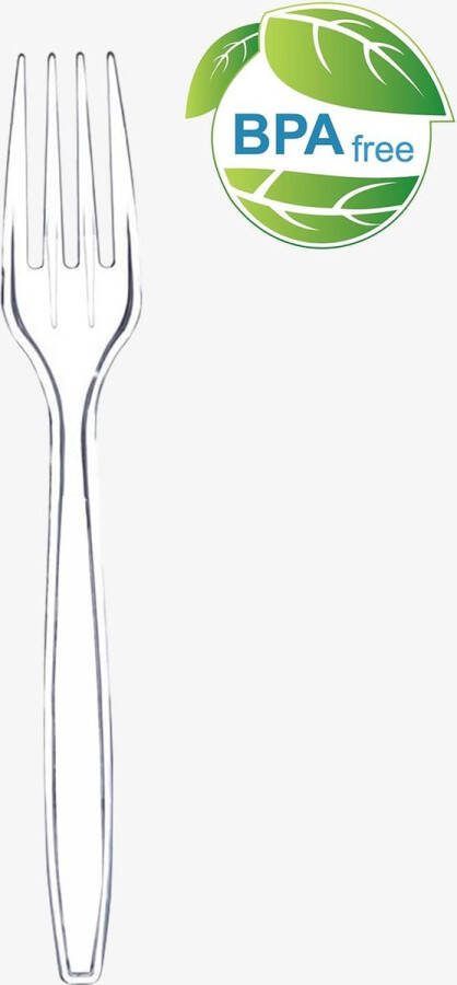 Luxe vorken Reusable Vork Transparant stevig luxe vork 18 cm 100st. bestek vork