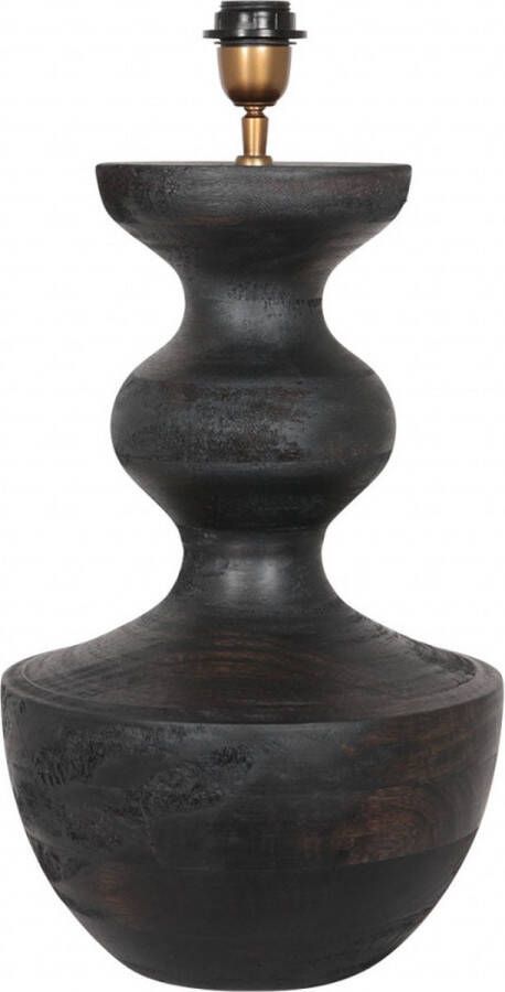 Anne Lighting tafellamp Lyons zwart hout 28 cm E27 fitting 3466ZW